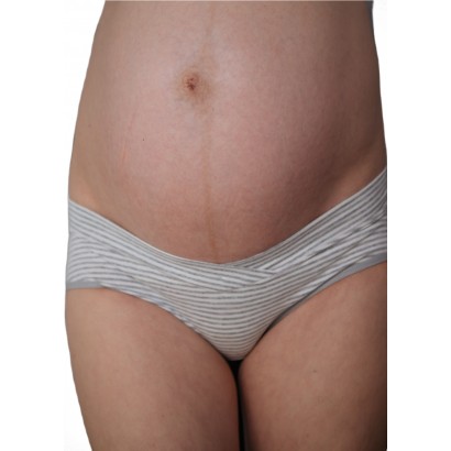 Трусы под живот для беременных Серая полоска 0089